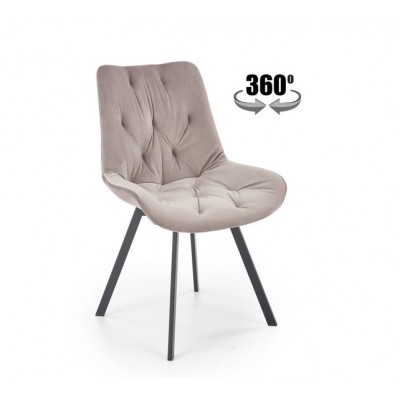 Стул HALMAR K519 бежевый/черный, поворотный